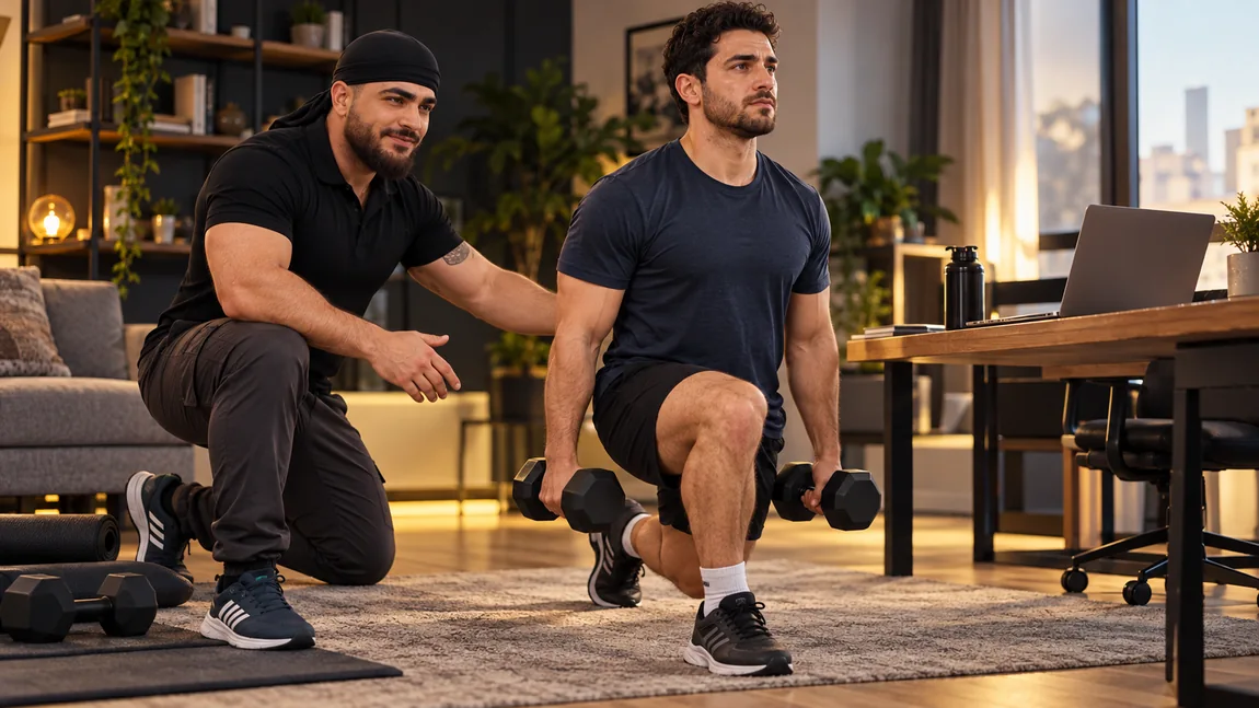 Escena de entrenamiento doméstico previamente generada